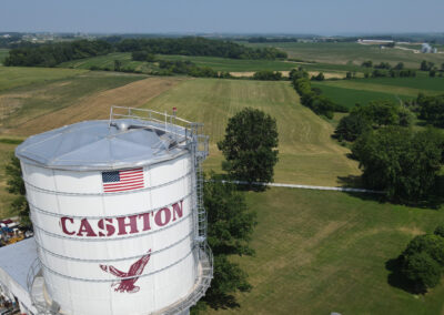 Cashton Wisconsin water tower ariel view
