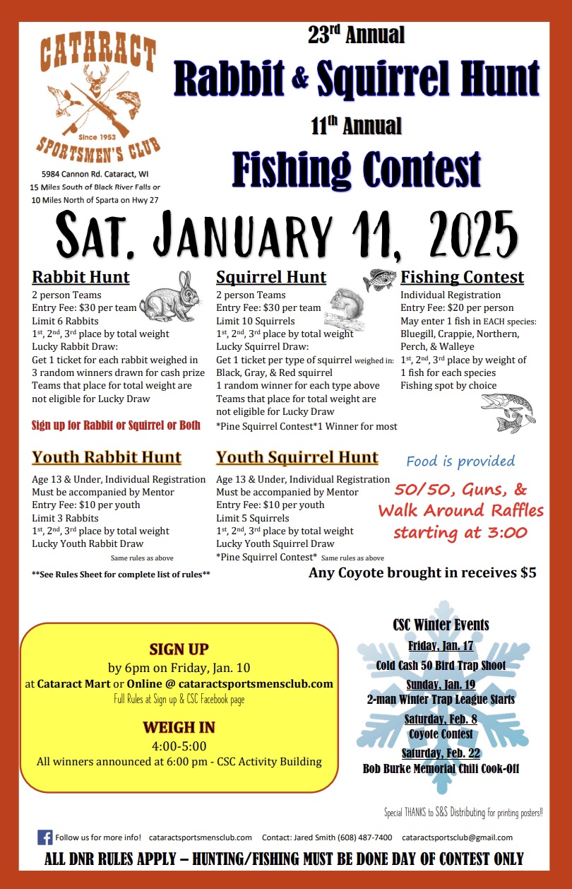 Cataract Hunting and Fishing Contest Flier