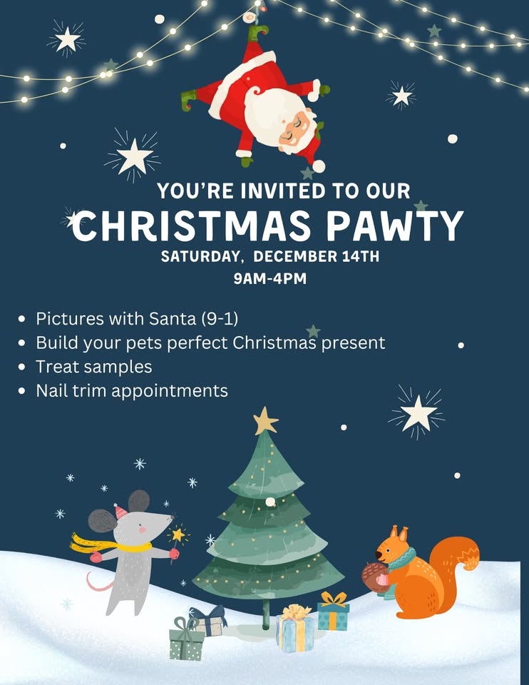 Christmas Pawty event flier