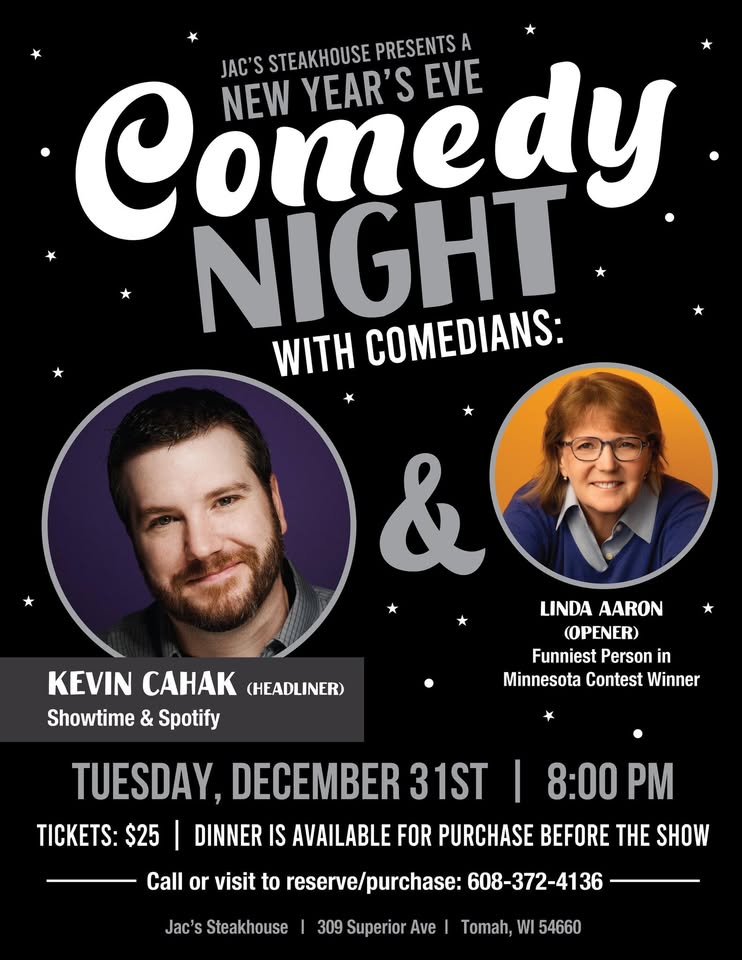 Comedians coming to Jac's Steakhouse