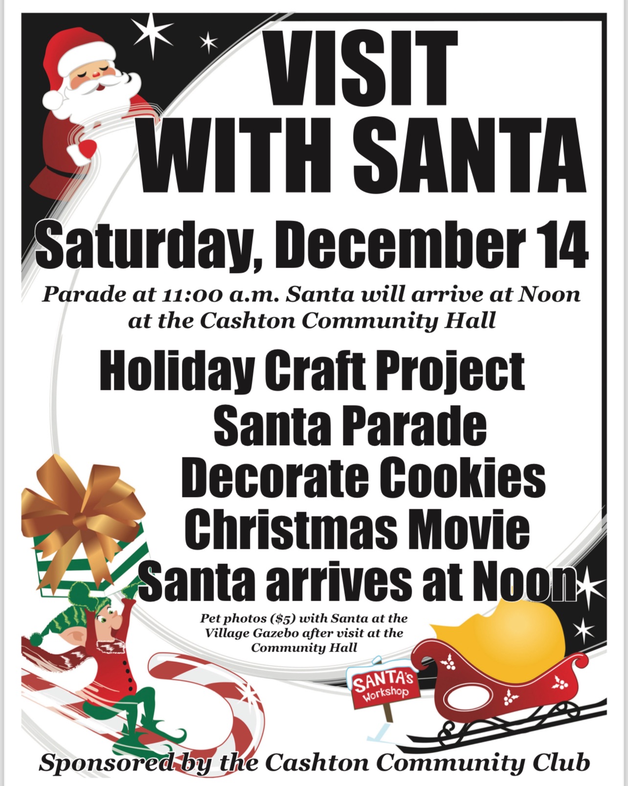 Visit With Santa flier Cashton, Wisconsin