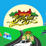 Sparta Butterfest logo and cartoon drawing.