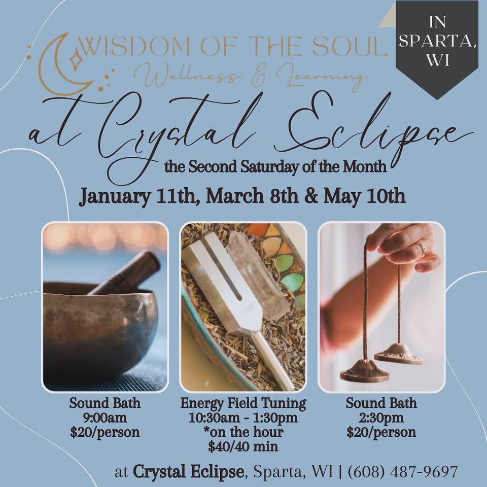 Wisdom of the Soul flier with bells and bowls