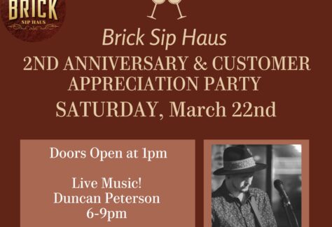 Brick Sip Haus customer appreciation event flier