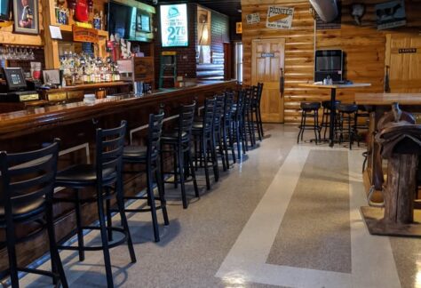 The interior of the Hitchin' Post bar.