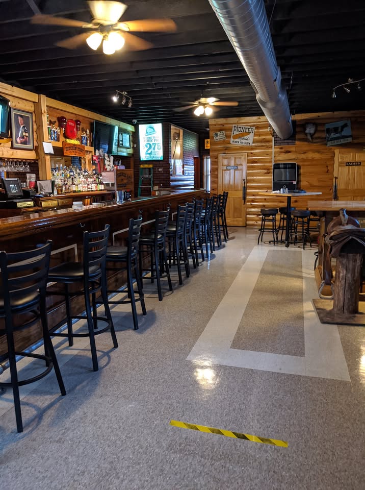 The interior of the Hitchin' Post bar.