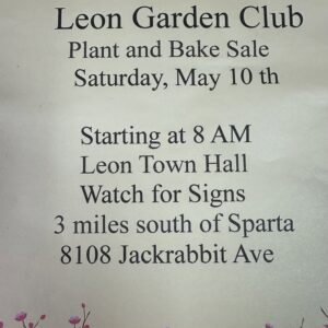 The flier for the Leon Garden Club event