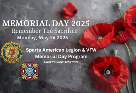 A flier for the memorial day events in Sparta