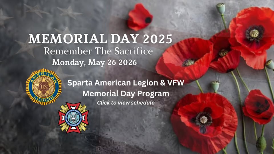 A flier for the memorial day events in Sparta