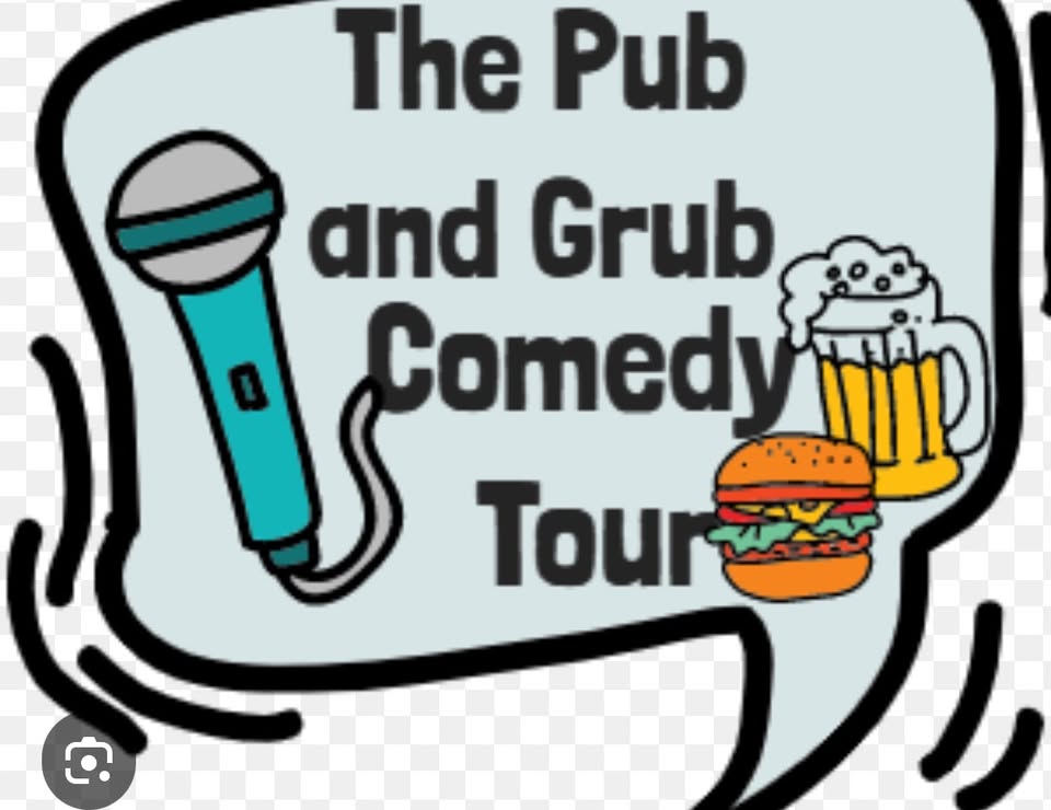 Pub and Grub comedy tour event logo
