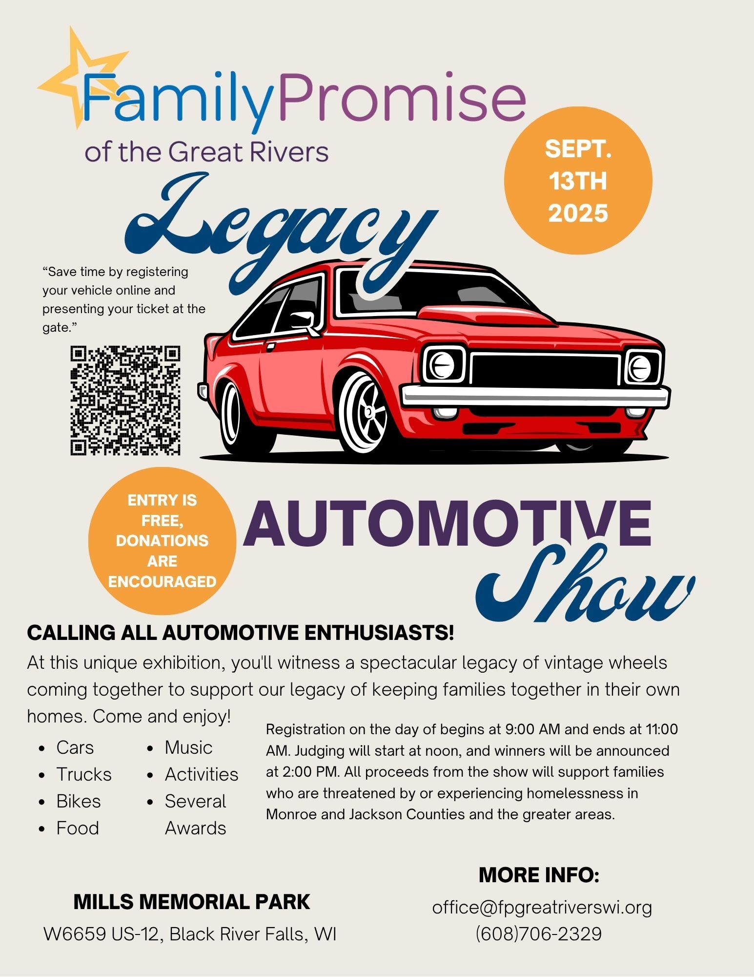 Legacy Automotive Show event flier