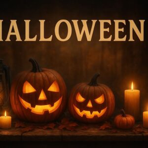 jack-o-laterns lit up