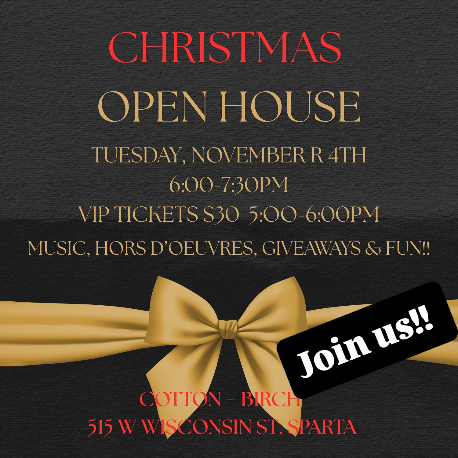 Open house event flier
