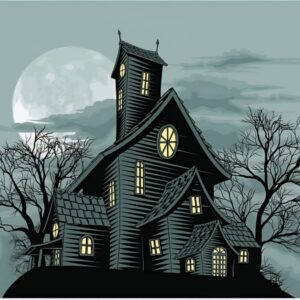 a haunted house drawing