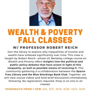 Wealth and Poverty class event flier