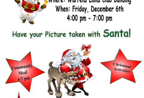 Warrens Community Christmas event flier