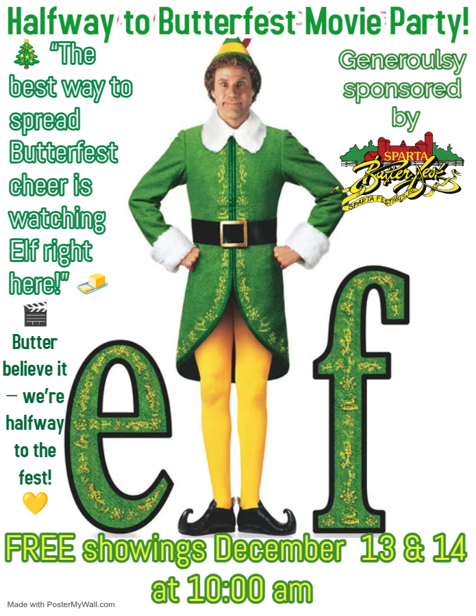 Elf free admission event flier