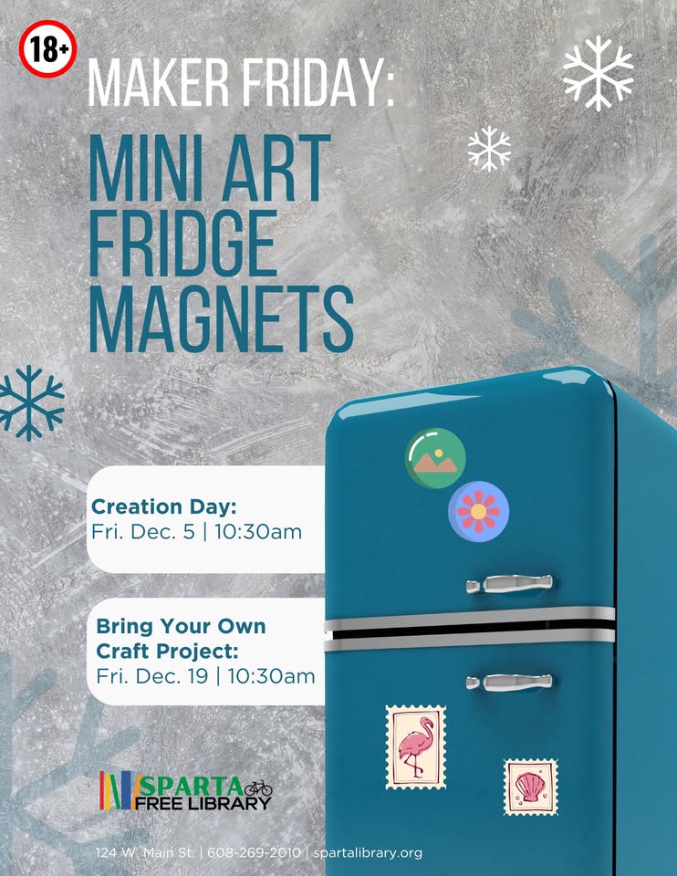 mini art fridge magnet event flier