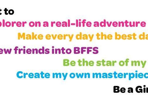 A poster with colorful around on it.