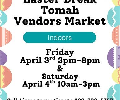 A poster with different colored Easter eggs around it.