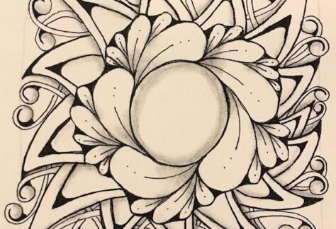 A picture of a Zentangle.