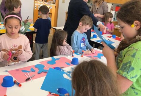 A picture of children doing arts and crafts