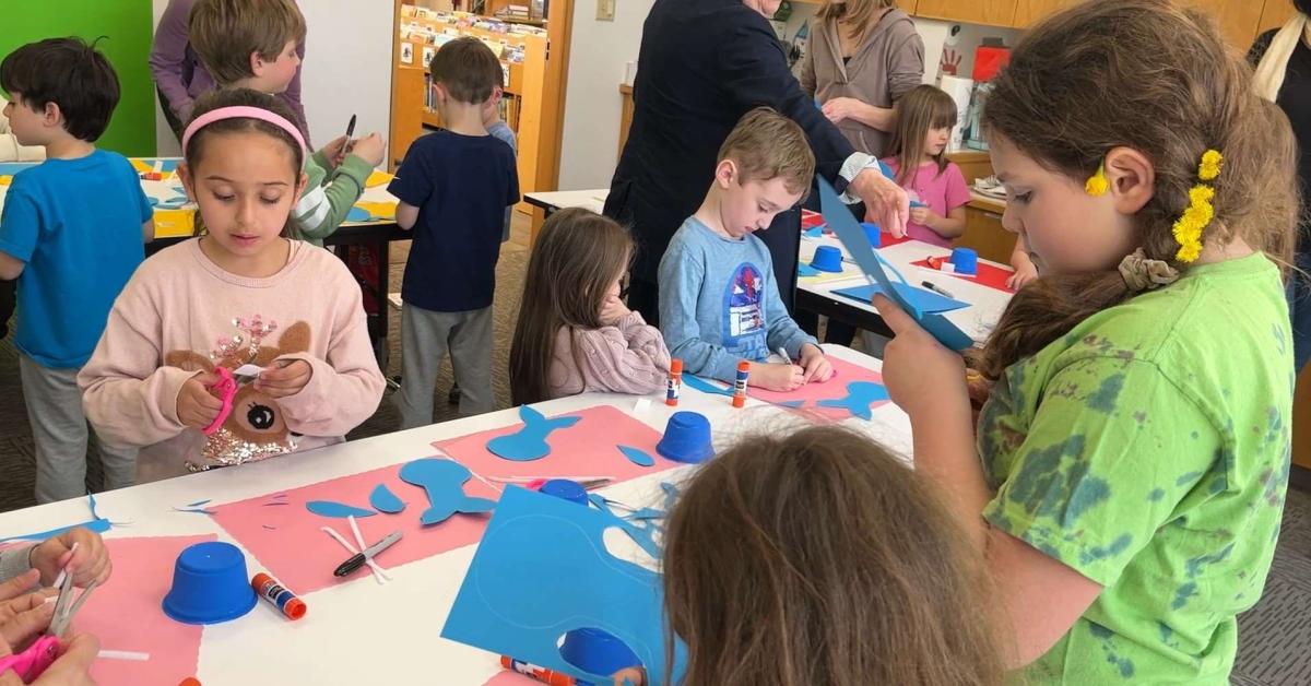 A picture of children doing arts and crafts