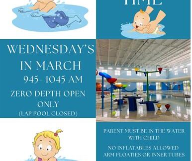 A poster with drawing of three different Toddlers in water having fun.