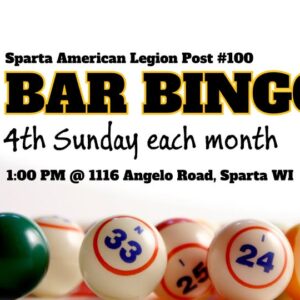 A picture of bingo balls with the event information it.