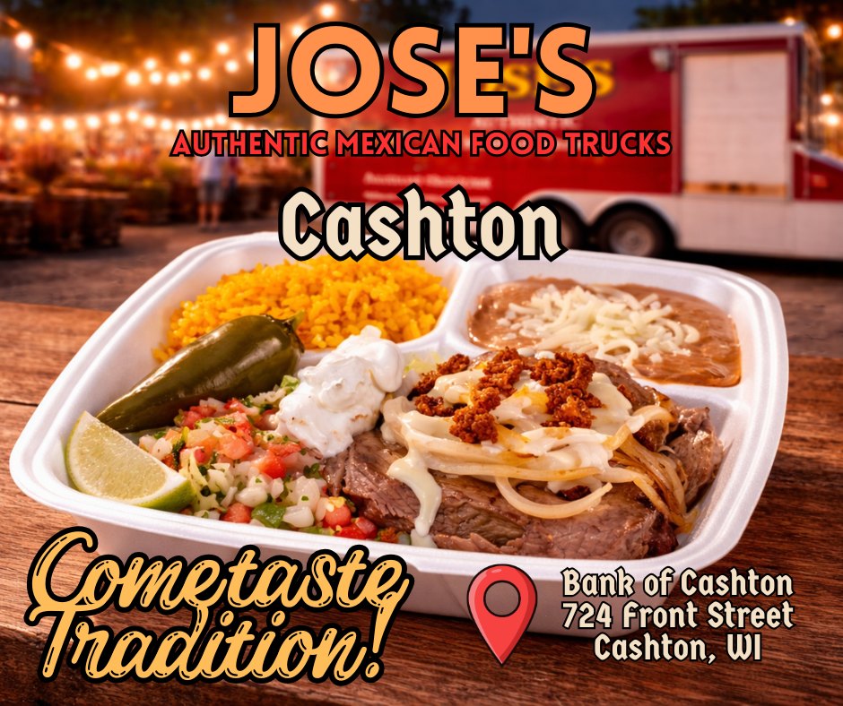 A poster with a picture of Mexican food on it and event information.