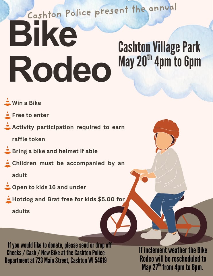 A poster with the event information on it and a child riding a bike.