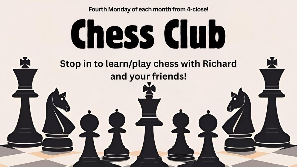 A poster with chess pieces on it.