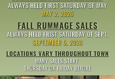 A poster with the event information on it along with a picture of clothes.