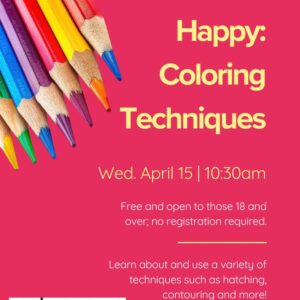 A poster with coloring pencils on it.