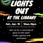 A poster with a neon colors on it and the event information it.