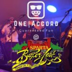 A picture of the band Accord with the event information on it.