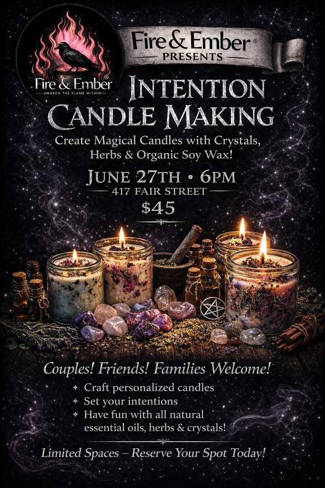 A poster with candles on it along with the event information on it.