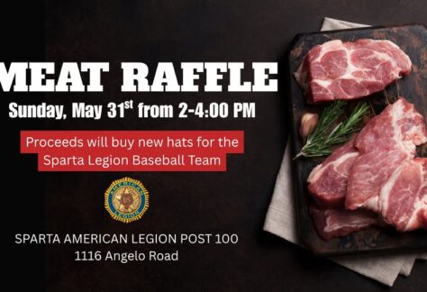 A poster with different meats on it and it shows the event information on it.