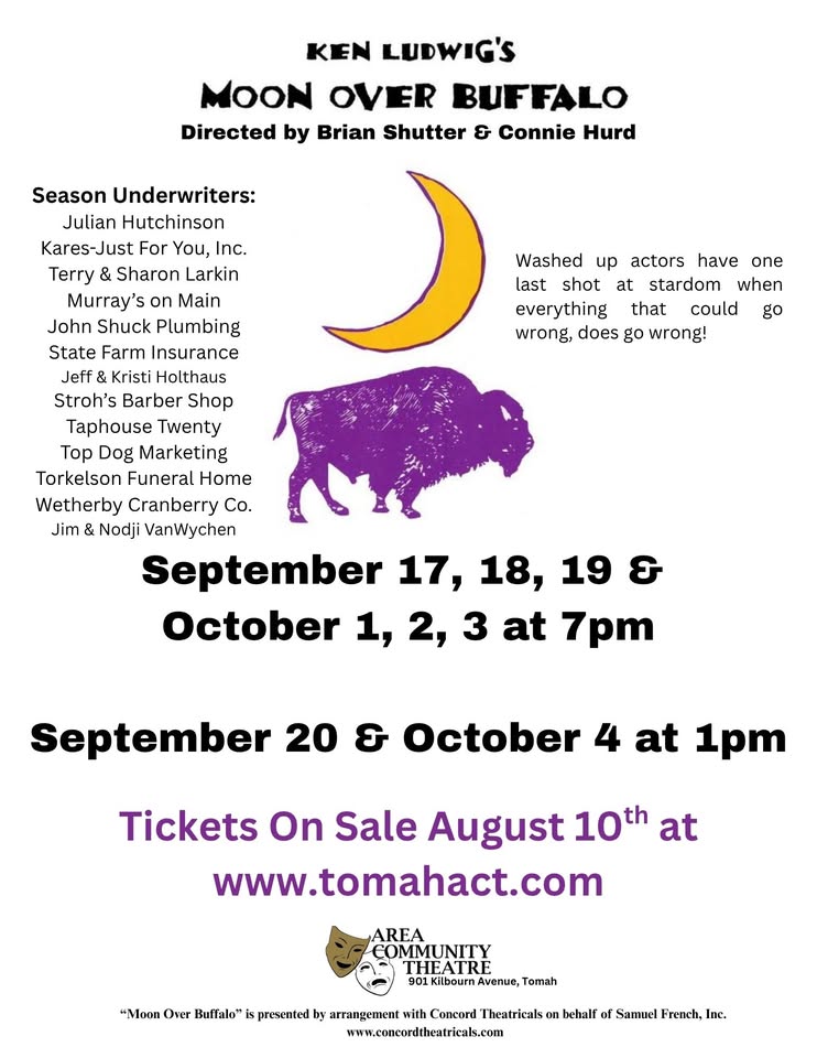A photo of a half moon over a buffalo