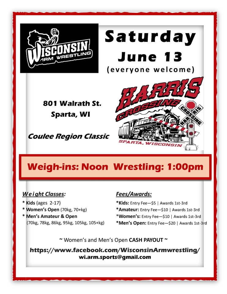 Arm wrestling event flier
