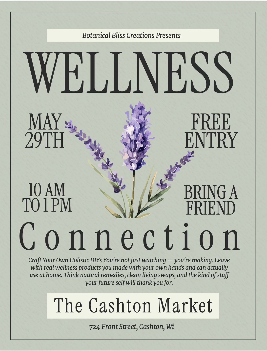 Wellness Connection event flier