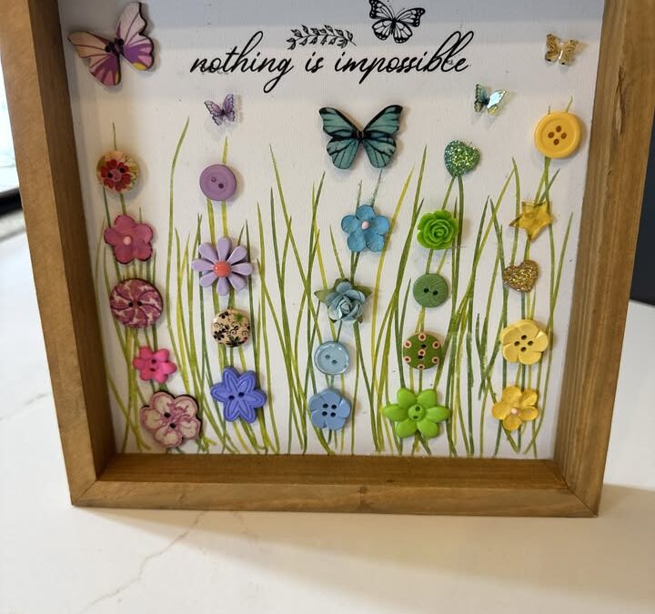 Framed Button Flowers