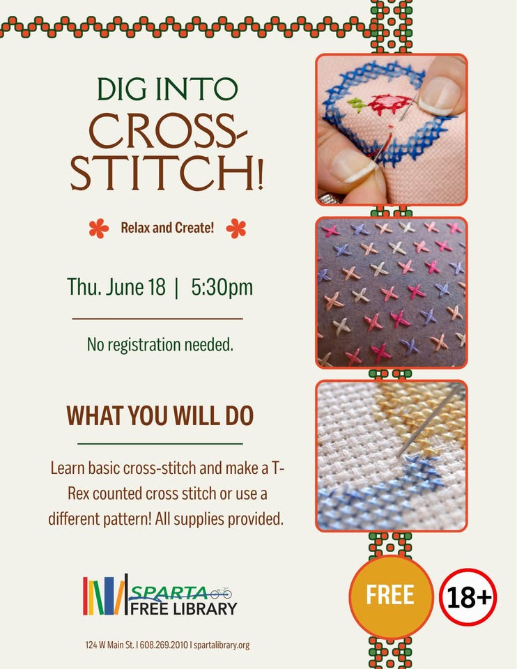 Cross Stitch class event flier