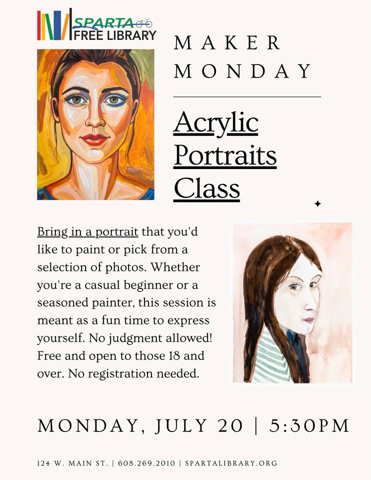 acrylic portrait event flier