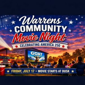 warrens movie night event flier