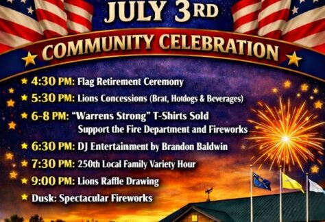 Warrens independance day event flier