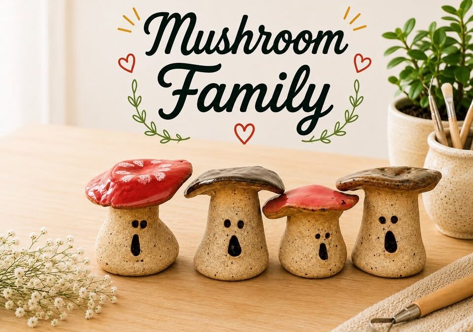Mushroom Family Pottery Project
