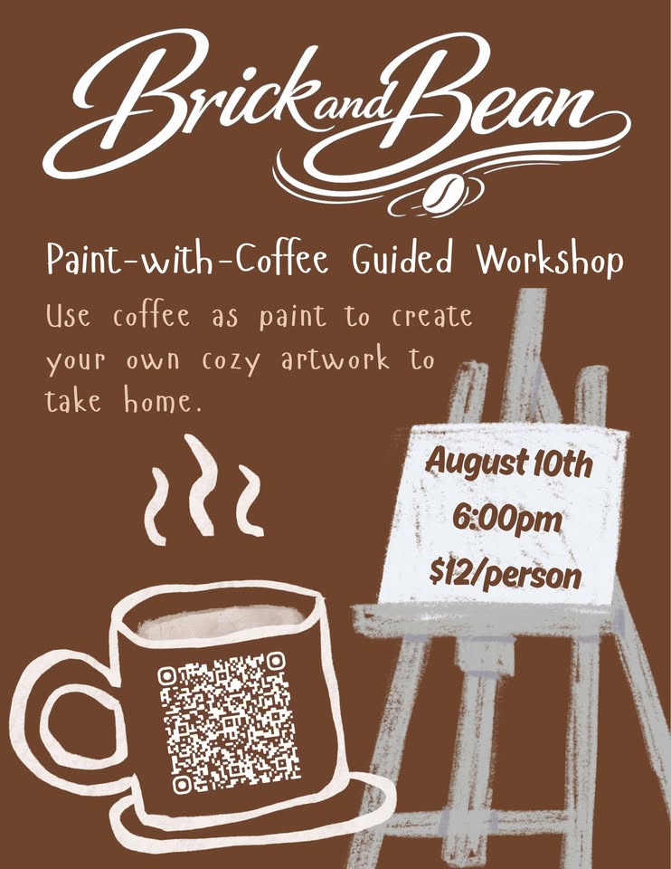 paint with coffee workshop event flier