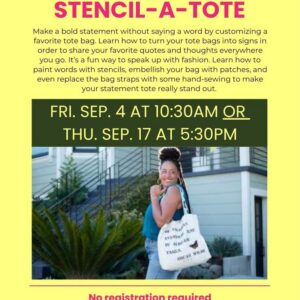 Stencil a tote event flier