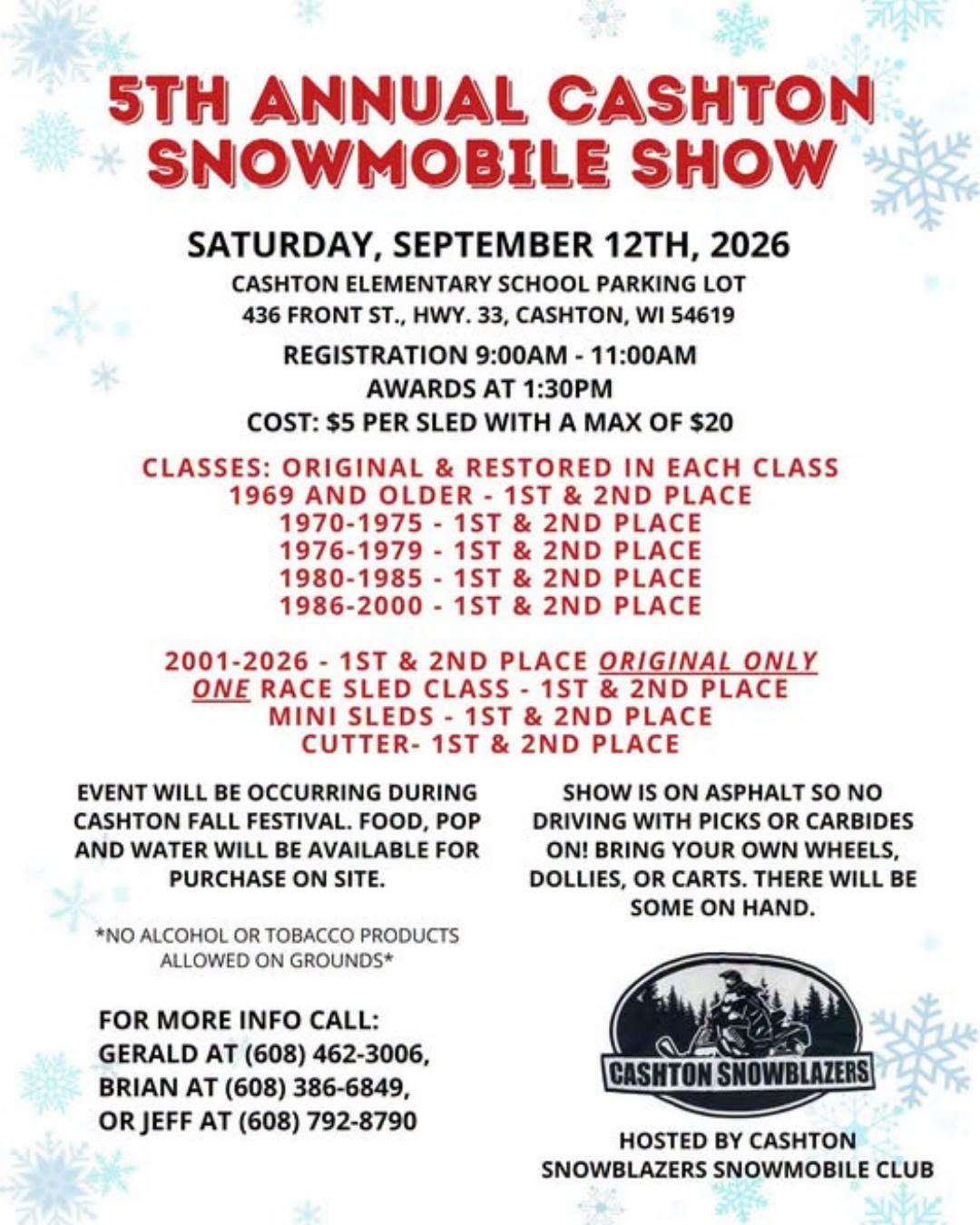 Cashton Snowmobile Show event flier